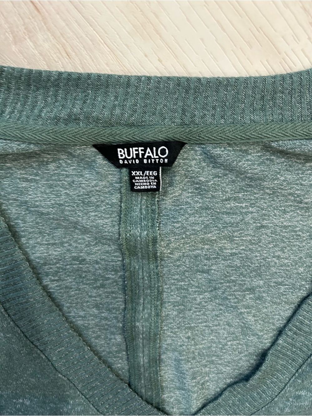 Buffalo David Bitton Forest Green V-Neck Sweater - Picture 2 of 3